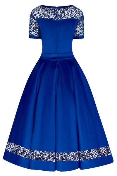 Woman's Royal Blue Lace Sleeved Dress
