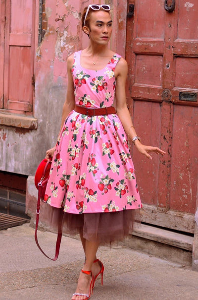 Amanda Pink Strawberry Dress