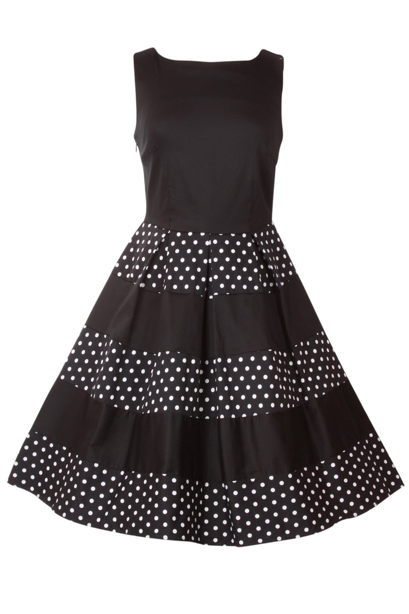 Adorable Striped 50s Inspired Swing Dress in Black