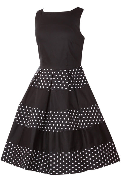 Adorable Striped 50s Inspired Swing Dress in Black
