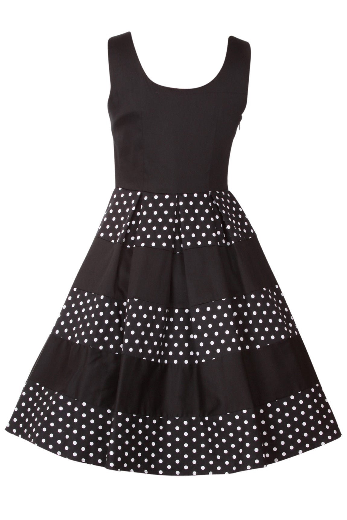 Adorable Striped 50s Inspired Swing Dress in Black