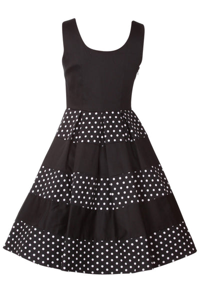 Adorable Striped 50s Inspired Swing Dress in Black