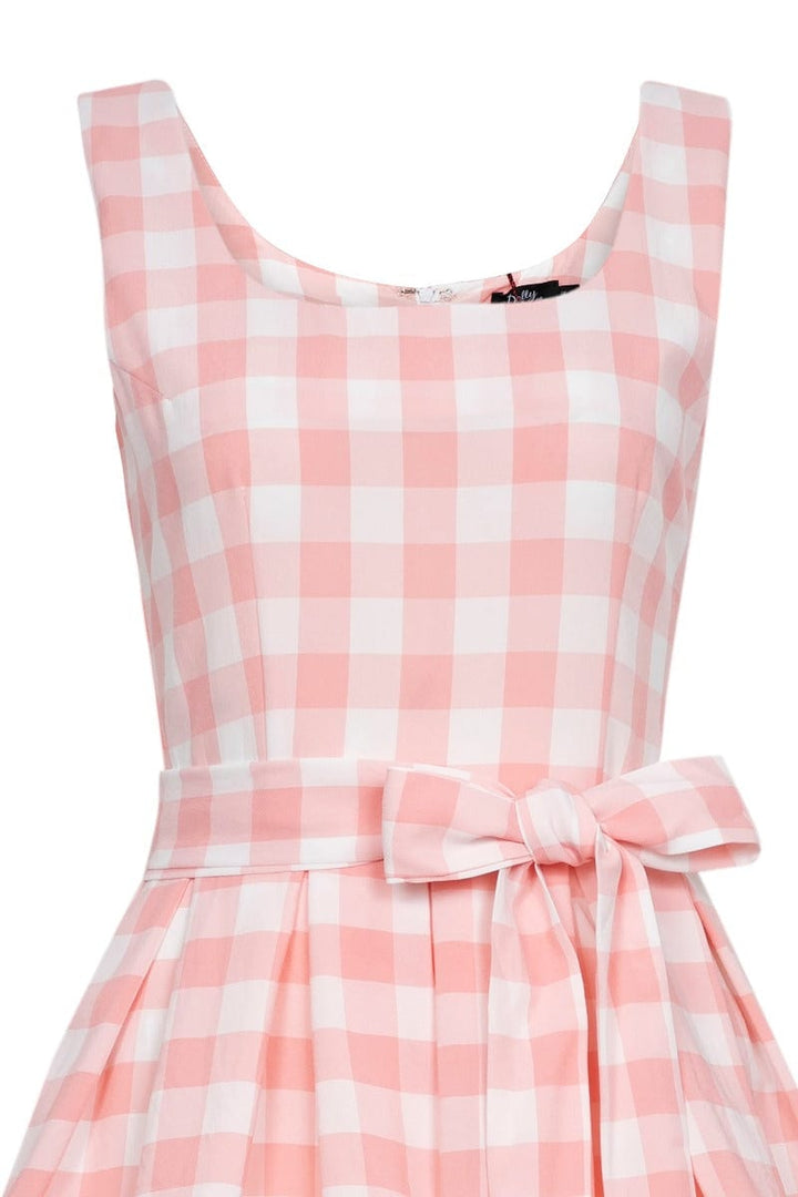 Amanda Pink Women's Vintage Gingham Dress by Dolly and Dotty