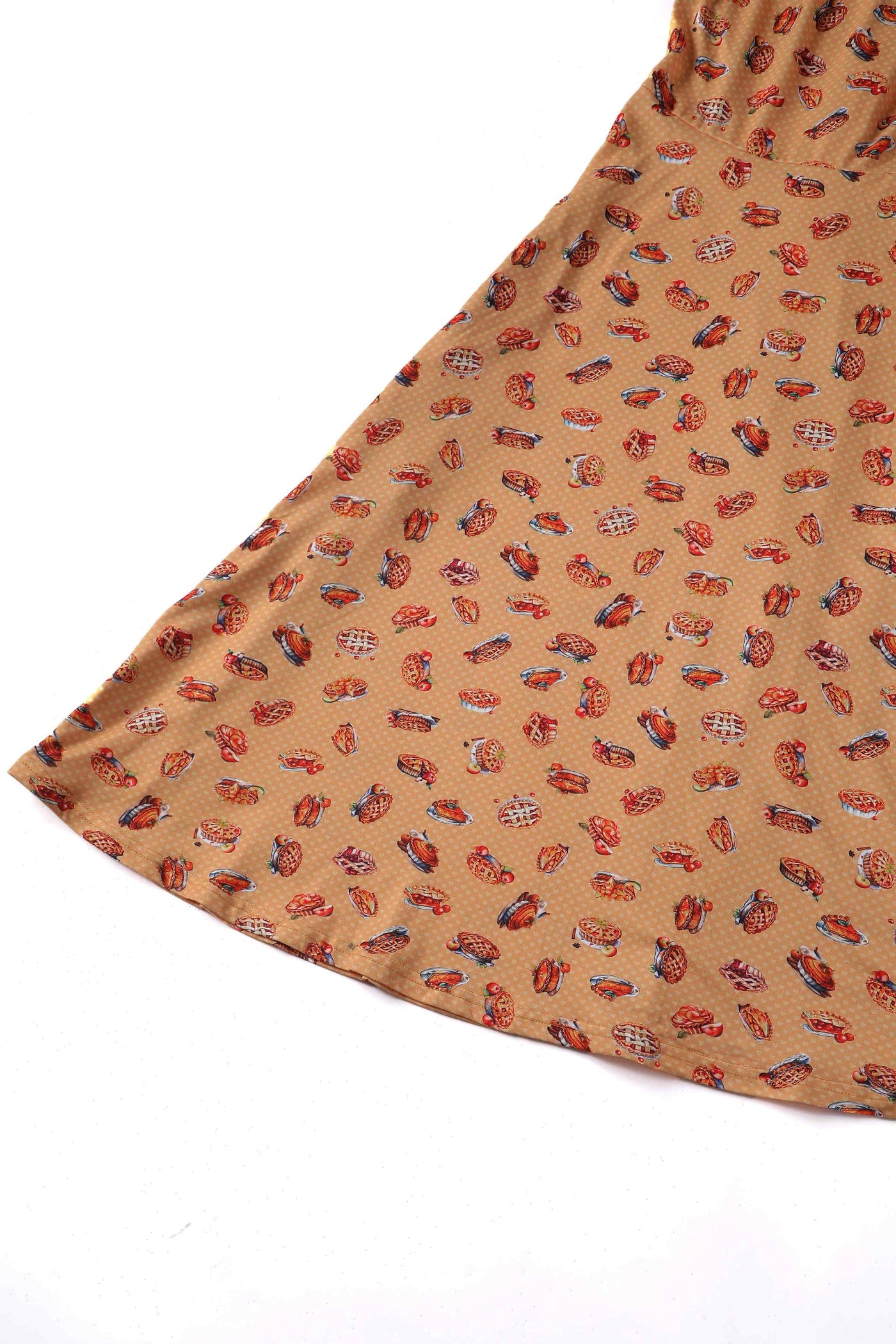 Close up View of Apple Pie Short Sleeved Dress in Orange