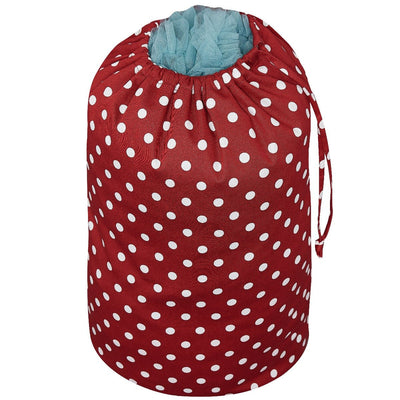 Big Petticoat String Tie Bag in Dazzling Red with White Polka Dots