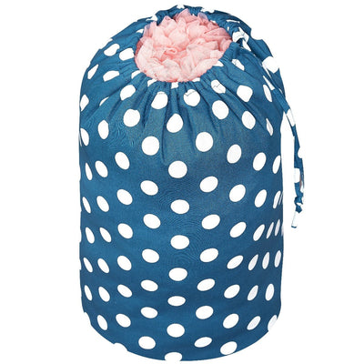 Big Petticoat String Tie Bag in Dazzling Blue with White Polka Dots