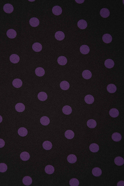  Black & Purple Polka Dot Midi Dress