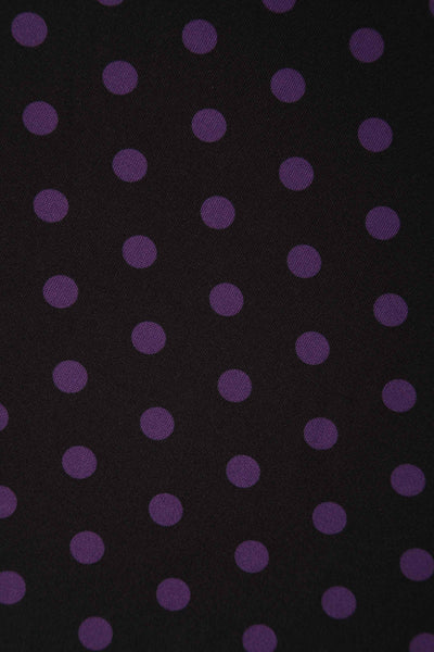  Black & Purple Polka Dot Midi Dress