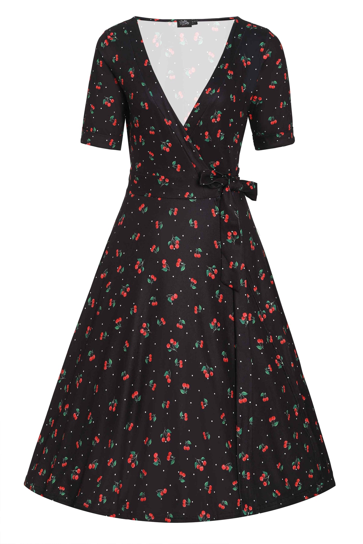 Matilda Retro Black Cherry Wrap Dress