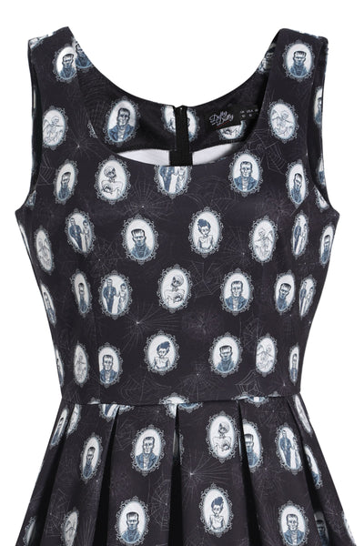 Frankenstein Black Swing Dress Bust