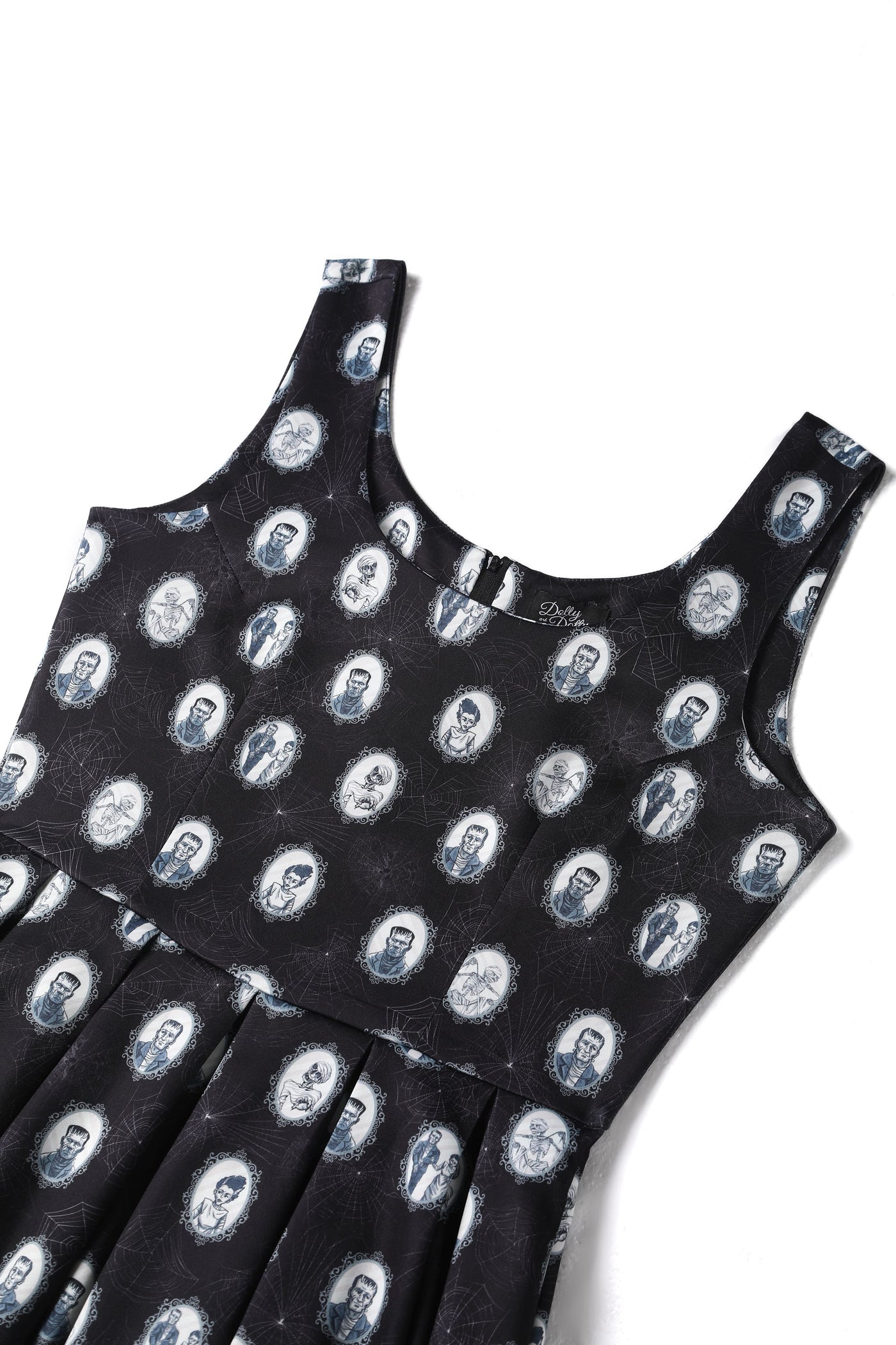 Frankenstein Black Swing Dress Lying Flat