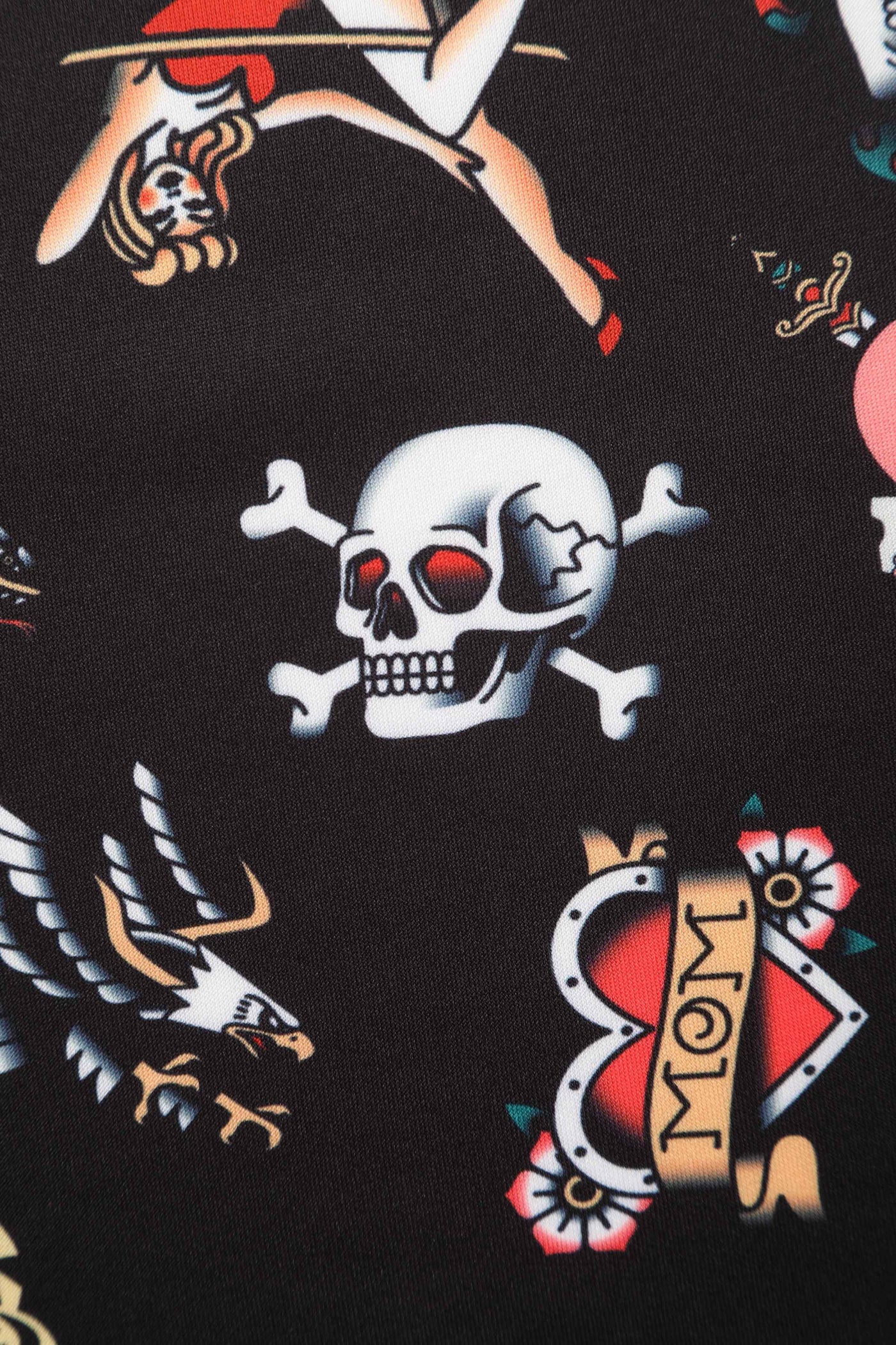 Black Old School Tattoo Midi Dress