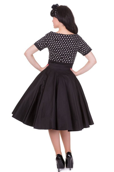 Black Retro Dress w- Polka Collar