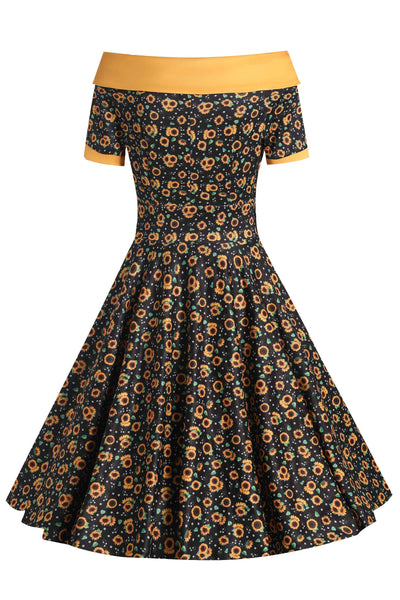 Darlene Black Sunflower Swing Dress Darlene Black Sunflower Swing Dress