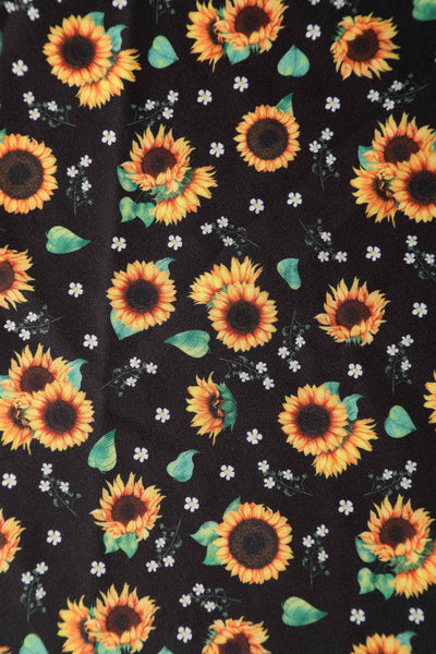Black Sunflower Swing Dress