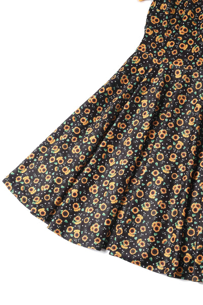 Black Sunflower Swing Dress