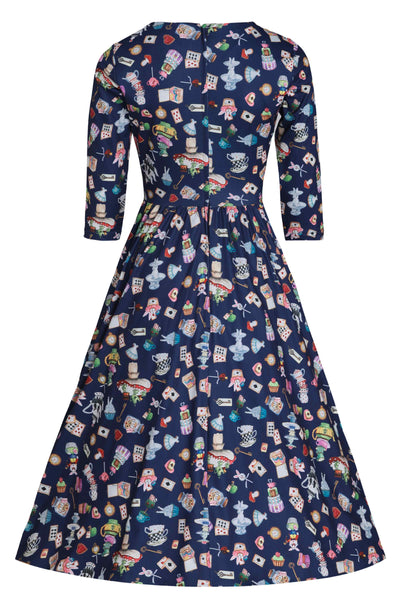 Navy Alice in wonderland swing dress