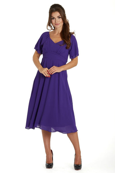 Floaty Chiffon Dress in Purple