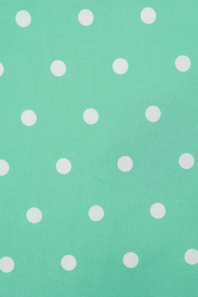 Scoop Neck Polka Dot Swing Dress in Mint and White