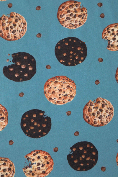 Close up View of Cookie Blue Long Sleeved Dress
