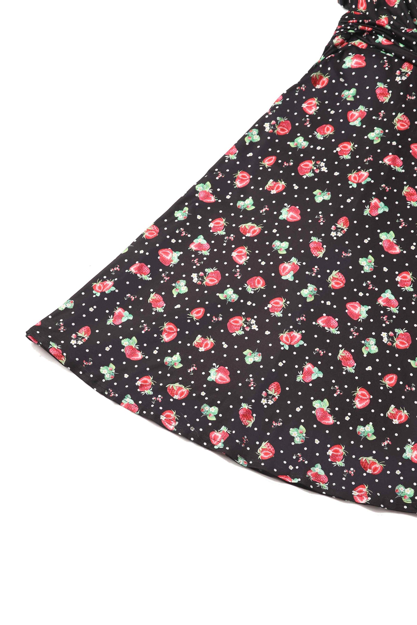 Close up of black strawberry print