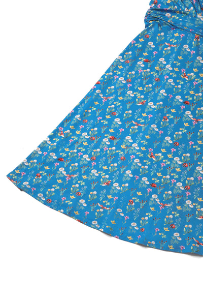 Crossover Bust Blue Ladybug Dress