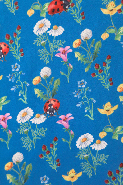 Crossover Bust Blue Ladybug Dress