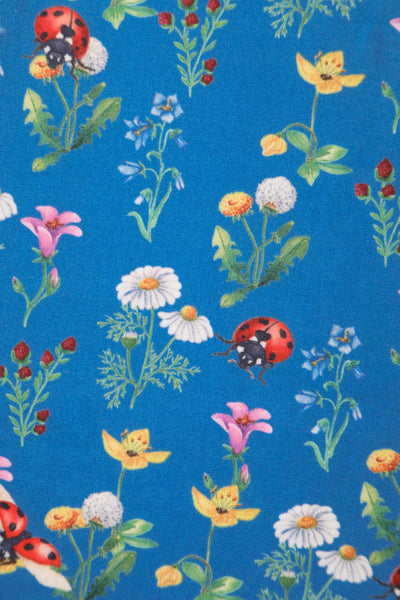 Crossover Bust Blue Ladybug Dress