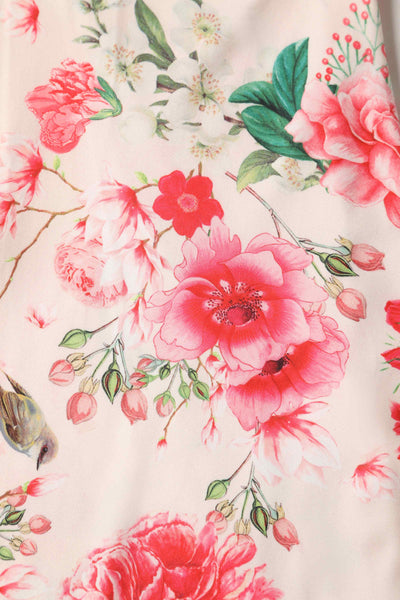 Crossover Bust Pink Floral Dress