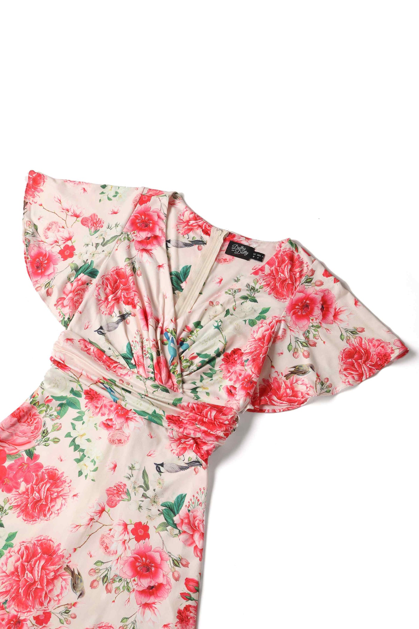 Crossover Bust Pink Floral Dress