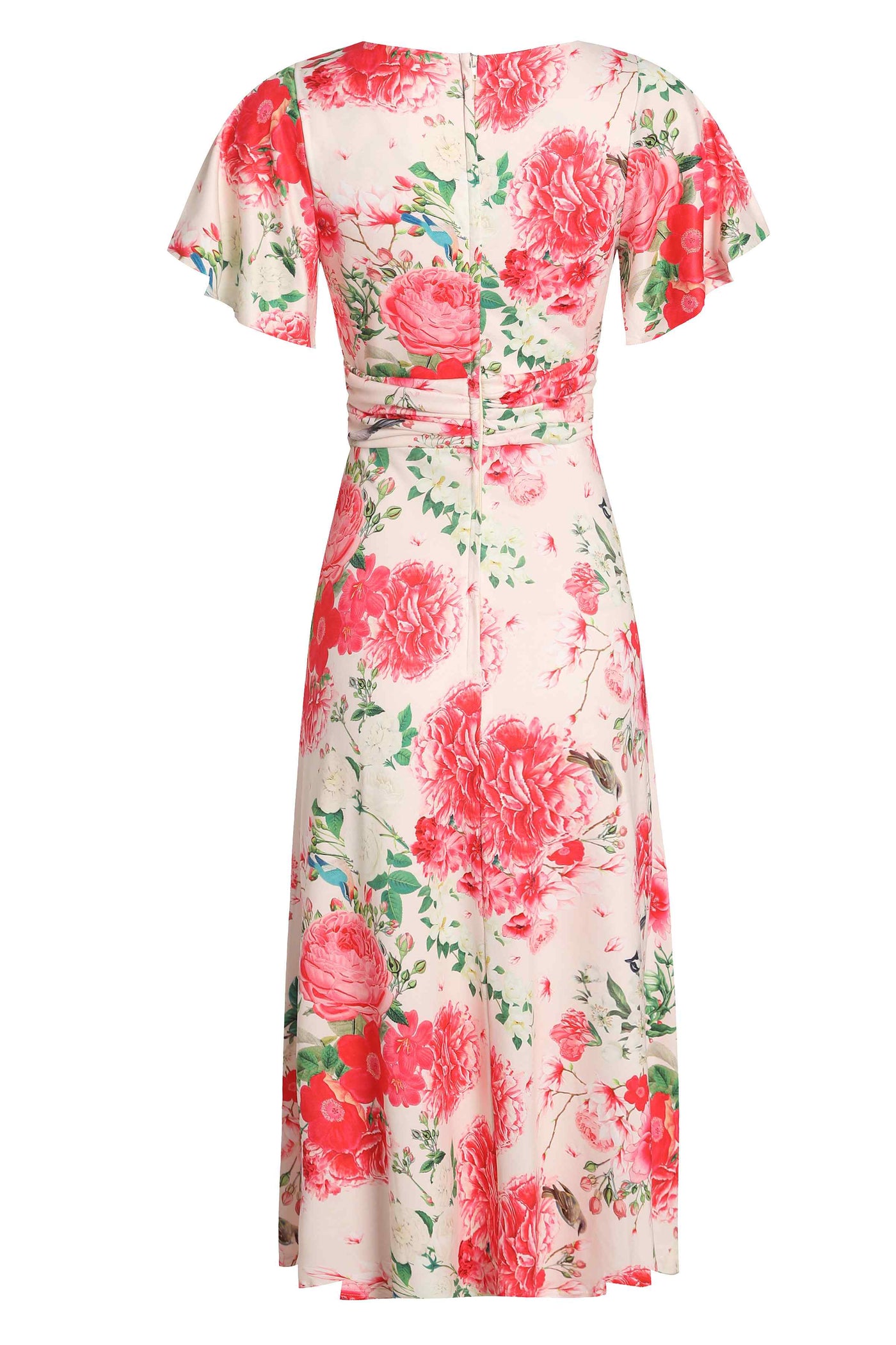 Crossover Bust Pink Floral Dress