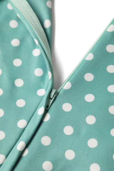 Crossover Bust Sage Green Polka Dot Dress