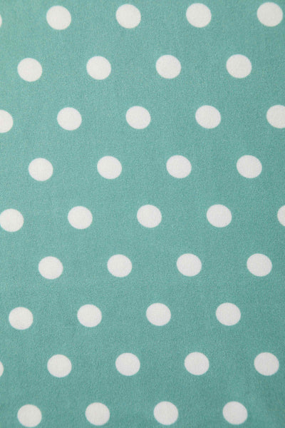 Crossover Bust Sage Green Polka Dot Dress