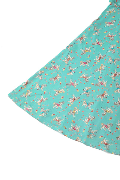 Crossover Bust Turquoise Carousel Dress