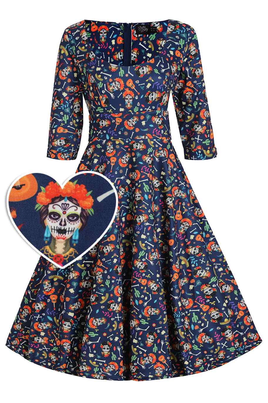 Day Of The Dead Midi Dress