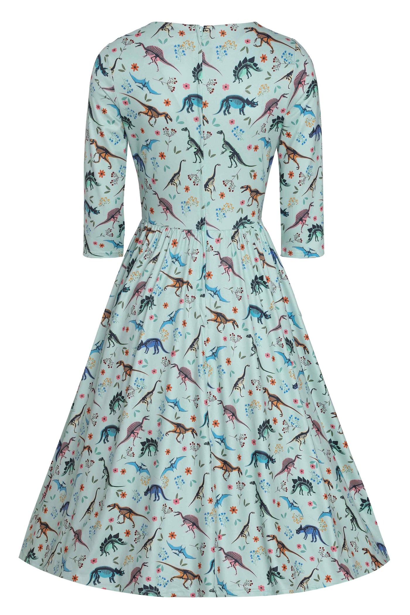 Dinosaur Fossil Print Dress in Green