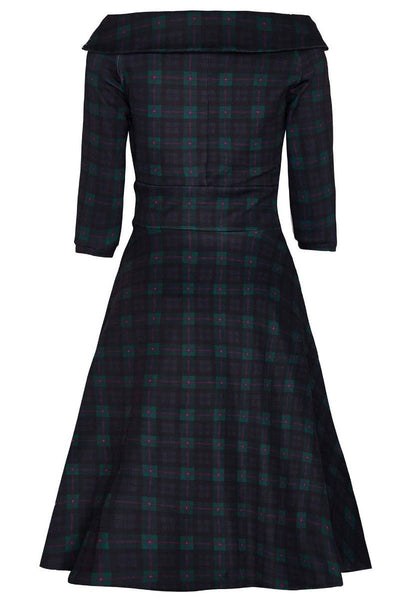 Flattering Swing Dress - Myrtle Green & Pink