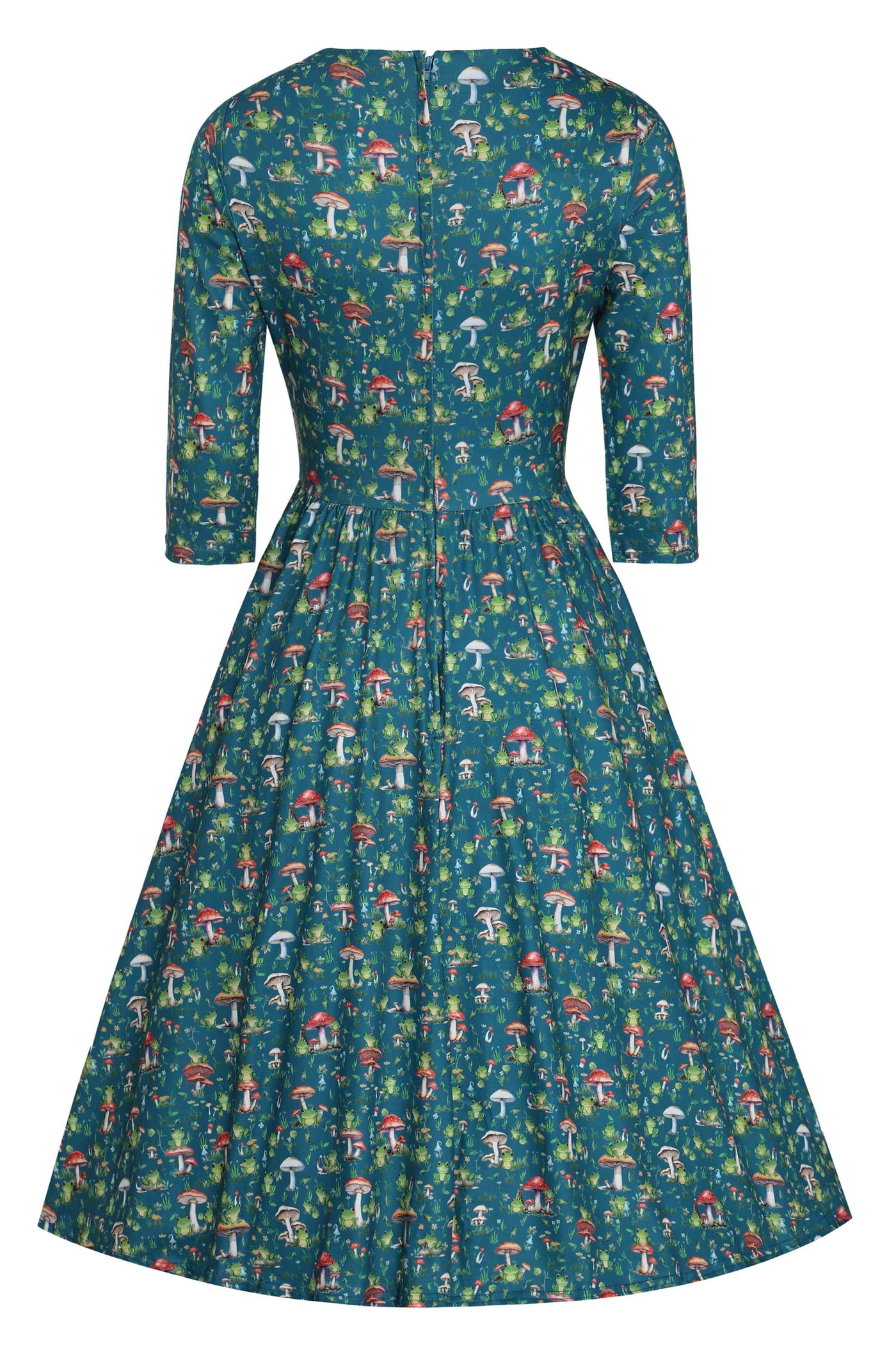 Billie Green Frog & Mushroom Print Dress Billie Green Frog & Mushroom Print Dress