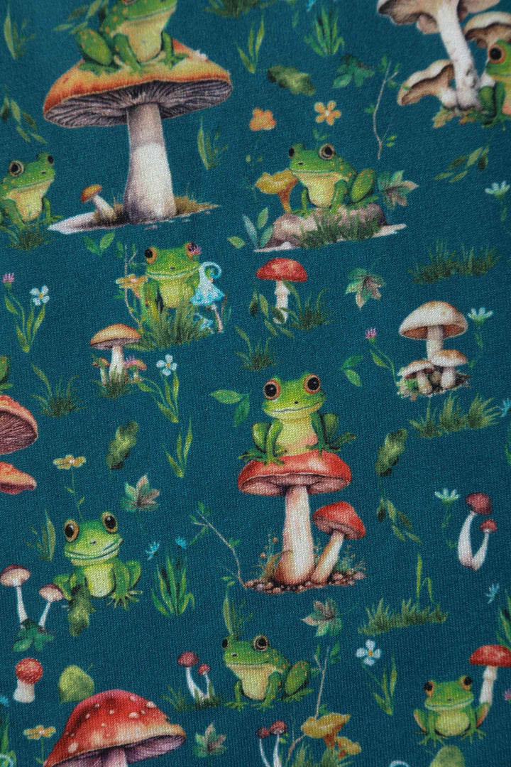 Billie Green Frog & Mushroom Print Dress Billie Green Frog & Mushroom Print Dress