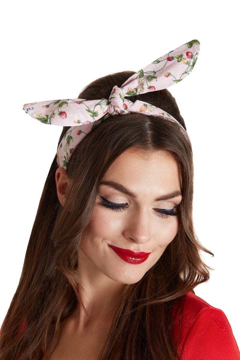 50's Inspired Vintage Headband in Light Pink and Strawberry