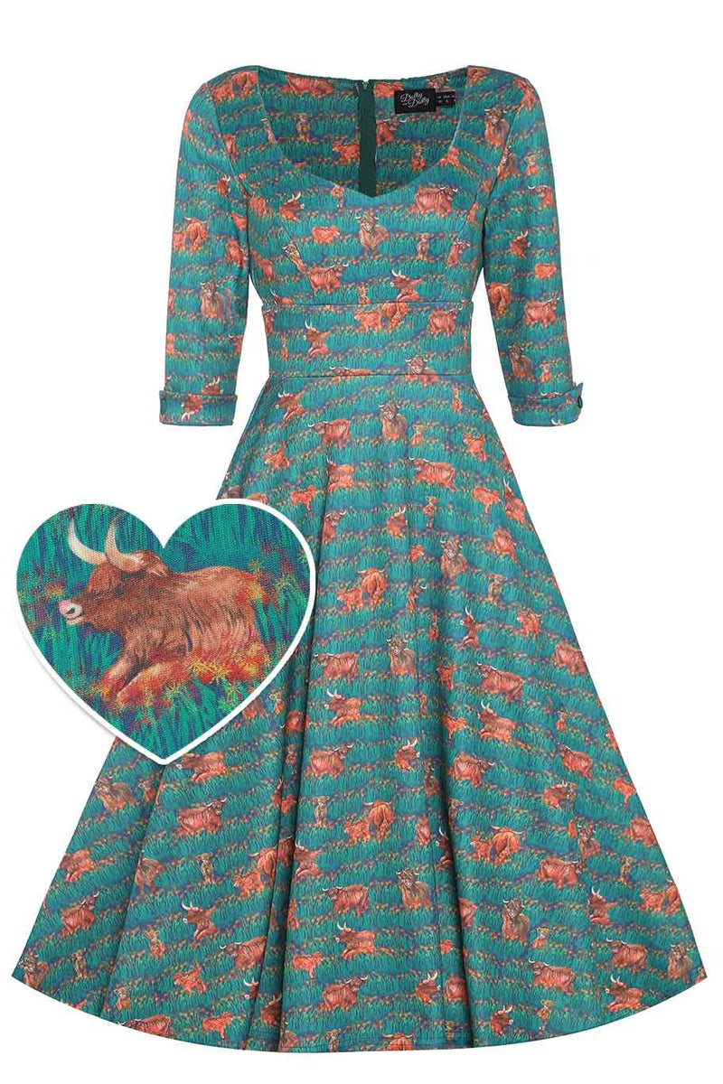 Highland Cow Midi Dress