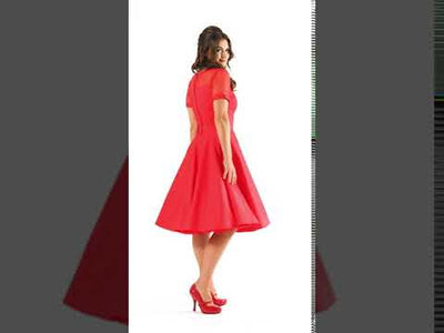 Lace Short Sleeved Dress in Red