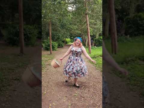 A video of a woman wearing our Amanda Cat Swing Dress