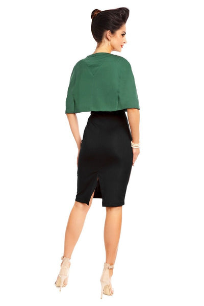 Sabrina Glamorous 50s  Style Cape Shrug in Myrtle  Green