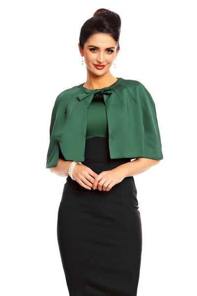 Sabrina Glamorous 50s  Style Cape Shrug in Myrtle  Green