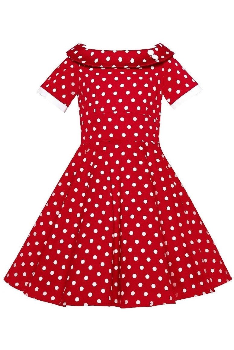 Kids Darlene Mini Me Polka Dot Girls Dress In Red/White