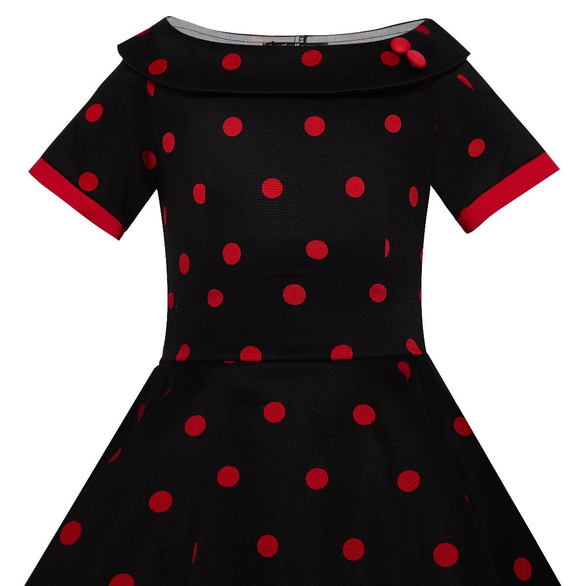 Children Darlene Swing Dress In Black & Red Polka Dot