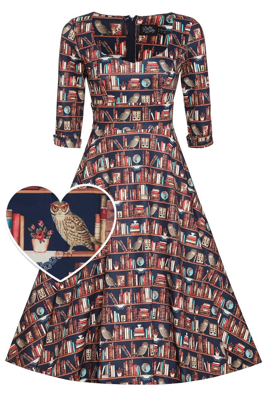 Library Book Mid Calf Dress