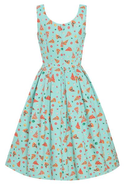 Light Blue Pizza Swing Dress