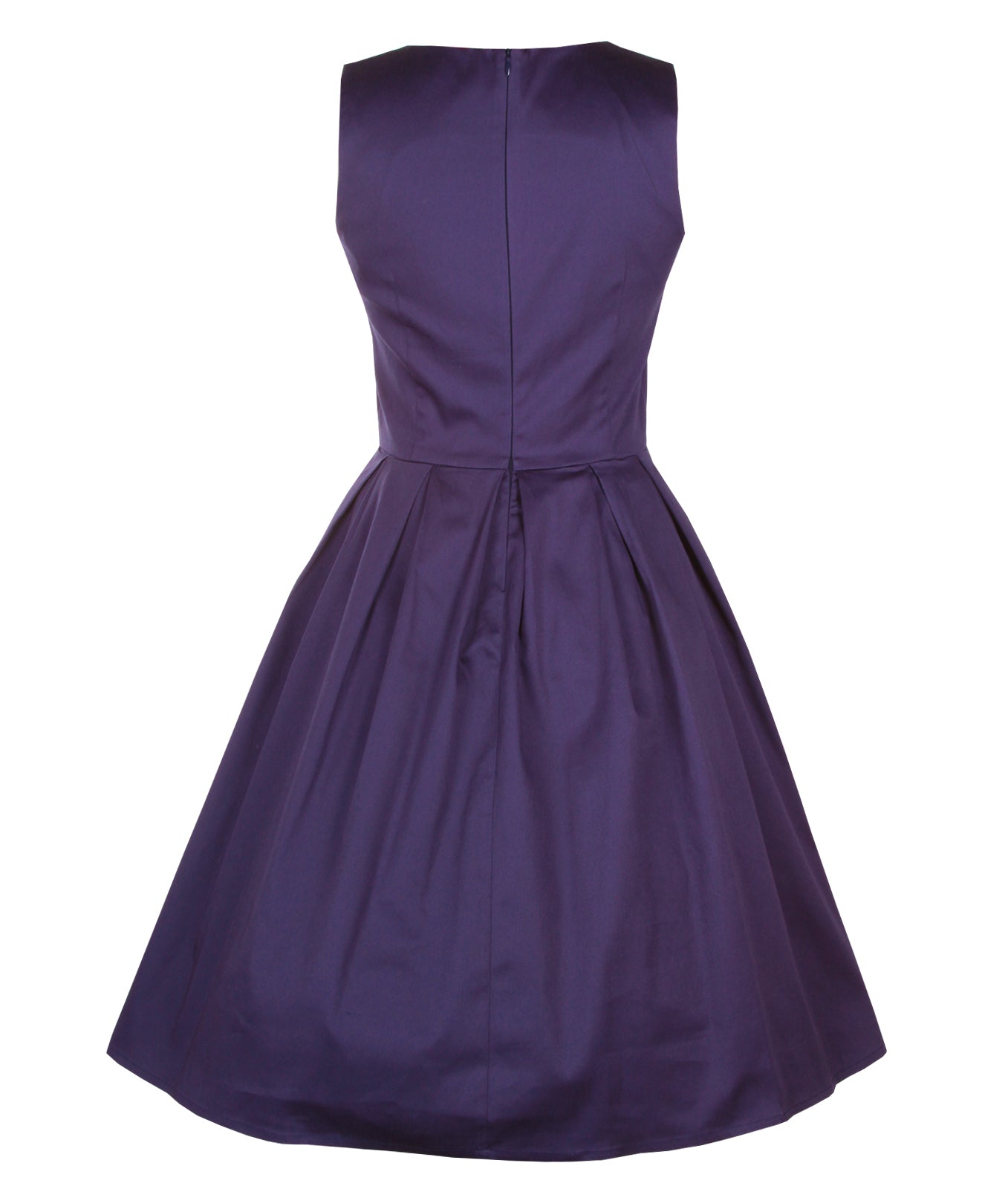 Stylish 50's Retro Swing Dress With Pockets in Plain Blue